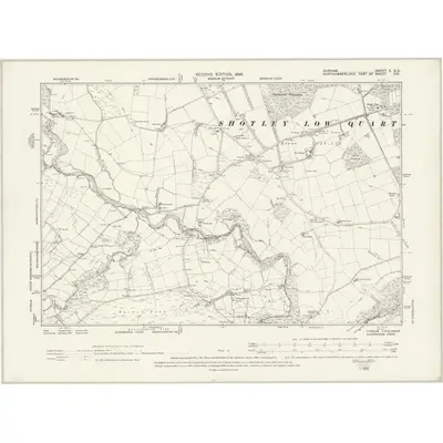 1895 Map of Durham X.SE, 1898 Print