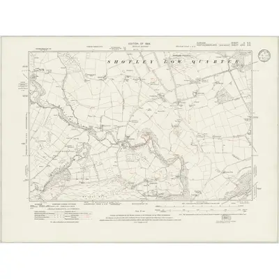 1919 Map of Durham X.SE, 1924 Print