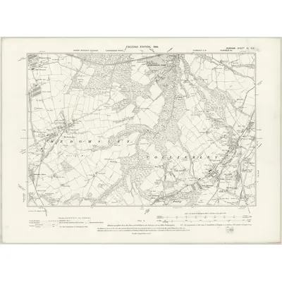 1895 Map of Durham XI.NE, 1898 Print
