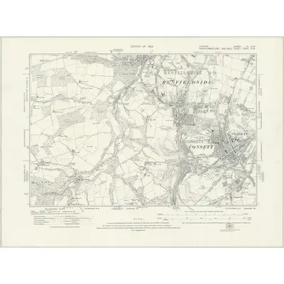 1919 Map of Durham XI.SW, 1923 Print