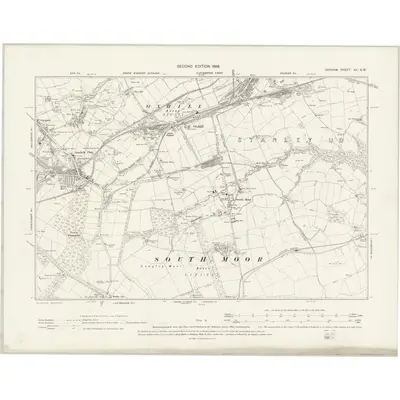 1895 Map of Durham XII.SW, 1898 Print