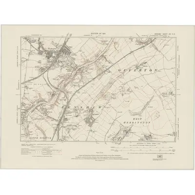 1914 Map of Durham XIII.NE, 1921 Print
