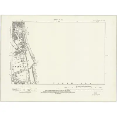 1914 Map of Durham XIV.NE, 1921 Print