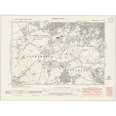 1938 Map of Durham XIV.NW, 1946 Print