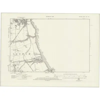 1914 Map of Durham XIV.SE, 1921 Print