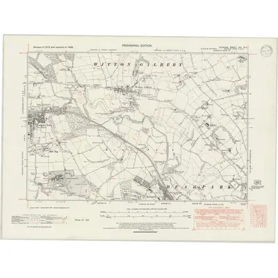 1938 Map of Durham XIX.SE, 1947 Print