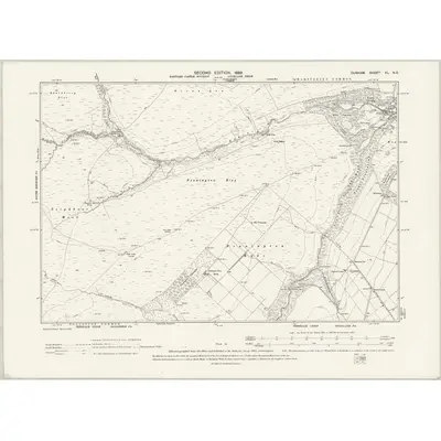 1896 Map of Durham XL.NE, 1899 Print
