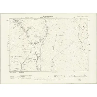 1896 Map of Durham XL.NW, 1898 Print