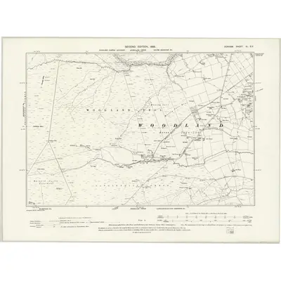 1896 Map of Durham XL.SE, 1899 Print