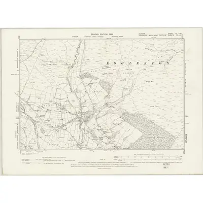 1896 Map of Durham XL.SW, 1898 Print