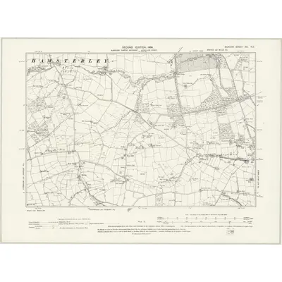 1896 Map of Durham XLI.NE, 1898 Print