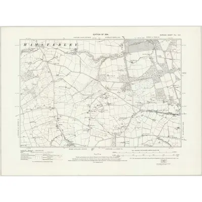 1915 Map of Durham XLI.NE, 1924 Print