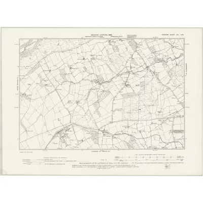 1896 Map of Durham XLI.NW, 1898 Print
