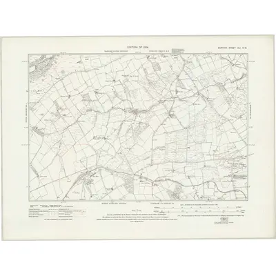 1919 Map of Durham XLI.NW, 1924 Print