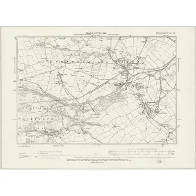 1896 Map of Durham XLI.SE, 1898 Print