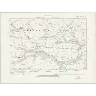 1919 Map of Durham XLI.SW, 1924 Print