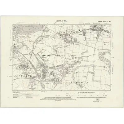 1915 Map of Durham XLII.NE, 1924 Print