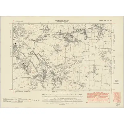 1939 Map of Durham XLII.NE, 1952 Print