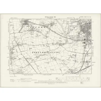 1896 Map of Durham XLII.NW, 1899 Print