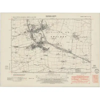 1939 Map of Durham XLII.SE, 1951 Print