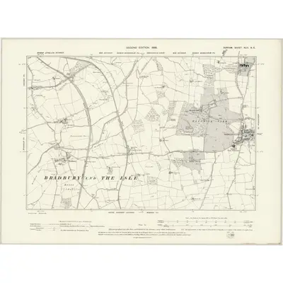 1896 Map of Durham XLIII.NE, 1898 Print