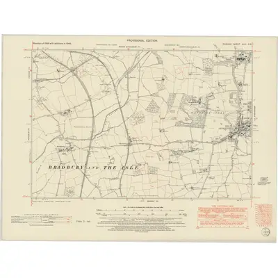 1948 Map of Durham XLIII.NE, 1951 Print