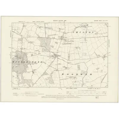 1896 Map of Durham XLIII.NW, 1898 Print