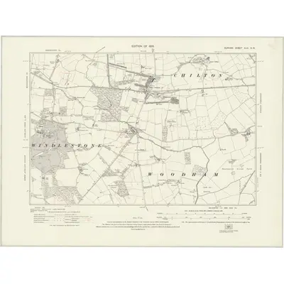 1914 Map of Durham XLIII.NW, 1923 Print
