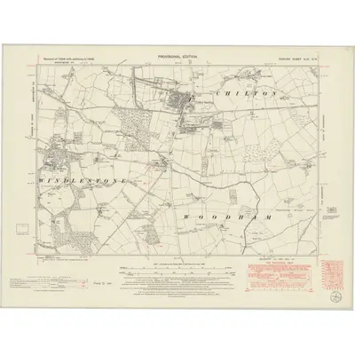 1939 Map of Durham XLIII.NW, 1951 Print