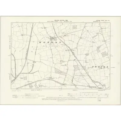 1896 Map of Durham XLIII.SE, 1898 Print