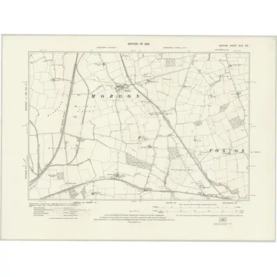1913 Map of Durham XLIII.SE, 1923 Print