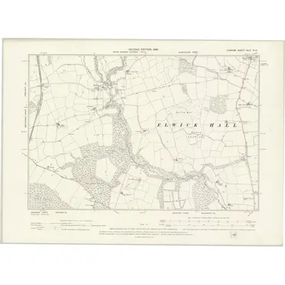 1896 Map of Durham XLIV.NE, 1898 Print