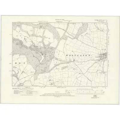 1914 Map of Durham XLIV.SE, 1923 Print