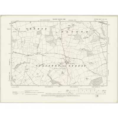 1896 Map of Durham XLIX.NE, 1898 Print