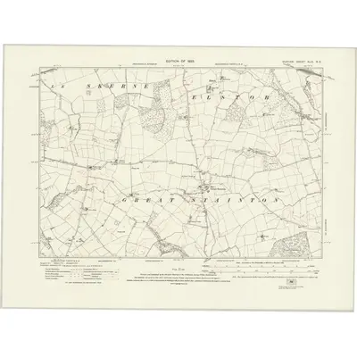 1913 Map of Durham XLIX.NE, 1923 Print