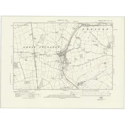 1913 Map of Durham XLIX.NW, 1923 Print