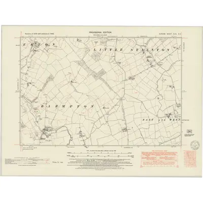 1948 Map of Durham XLIX.SE, 1951 Print
