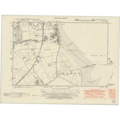 1950 Map of Durham XLV.NE & XLVA.NW, 1951 Print