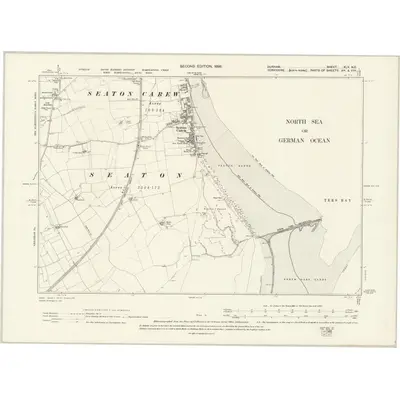 1896 Map of Durham XLV.NE, 1898 Print
