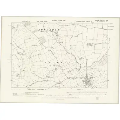 1896 Map of Durham XLV.NW, 1898 Print