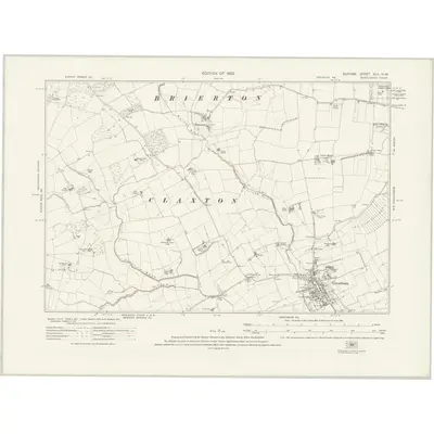 1914 Map of Durham XLV.NW, 1923 Print