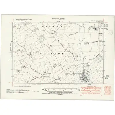 1938 Map of Durham XLV.NW, 1947 Print