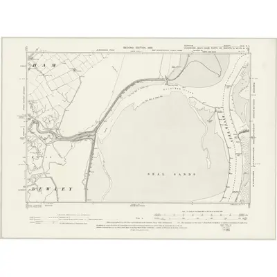 1896 Map of Durham XLV.SE, 1898 Print