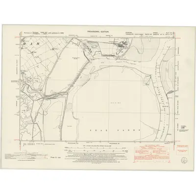 1950 Map of Durham XLV.SE, 1952 Print