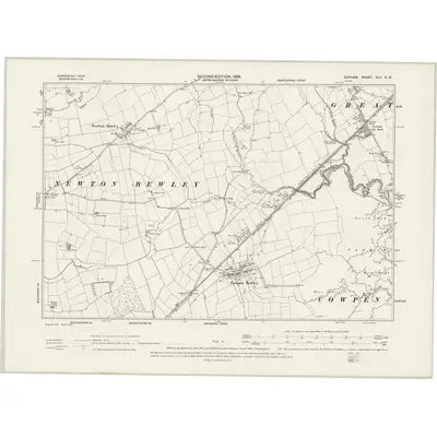 1896 Map of Durham XLV.SW, 1898 Print