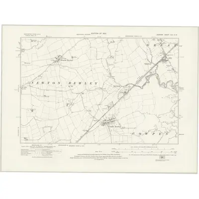 1914 Map of Durham XLV.SW, 1923 Print