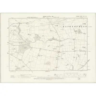 1896 Map of Durham XLVI.NE, 1898 Print