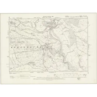 1896 Map of Durham XLVI.NW, 1899 Print