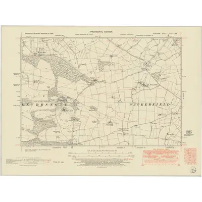 1948 Map of Durham XLVII.NE, 1951 Print