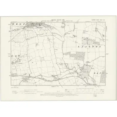 1896 Map of Durham XLVII.SE, 1899 Print
